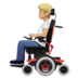 🧑🏼‍🦼 person in motorized wheelchair: medium-light skin tone display on Apple